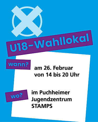 Motiv zur U18-Wahl im Vorfeld der Kommunalwahlen 2026 im Jugendzentrum STAMPS Motiv zur U18-Wahl im Vorfeld der Kommunalwahlen 2026 im Jugendzentrum STAMPS